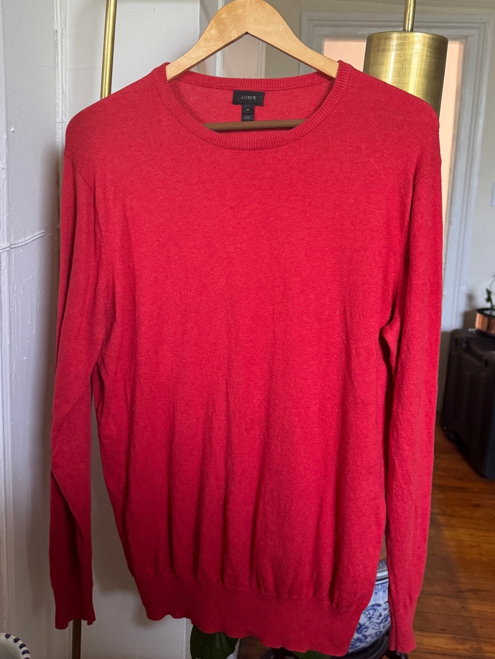 J.Crew Cotton Cashmere Crewneck Sweater Red Mens Medium 95/5